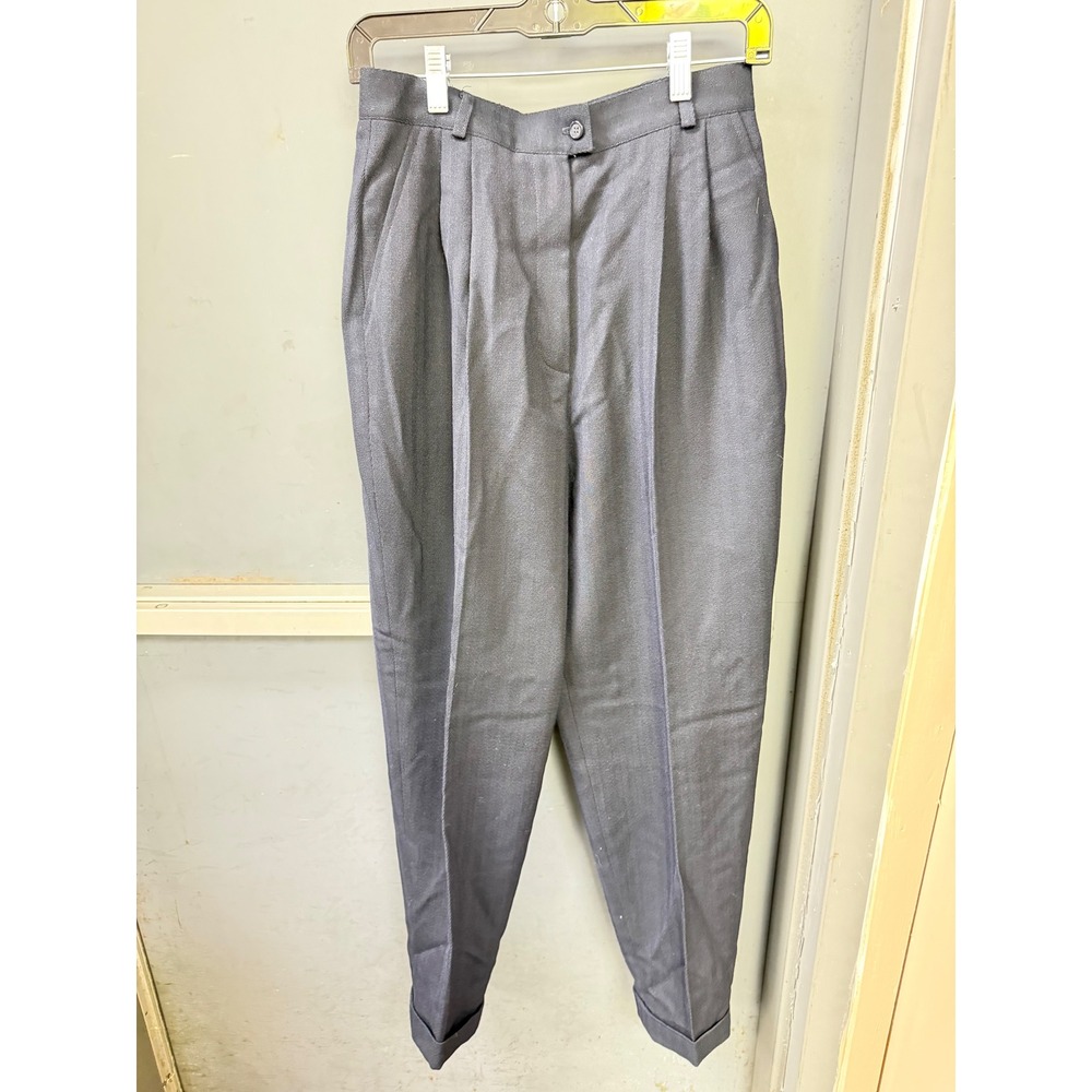 Jones New York Country Wool Trousers Vintage 8 Gray Pleated High Waist Cuffed